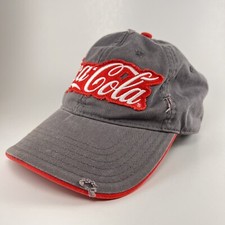 Classic Distressed Coca-Cola Embroidered Snap Gray Hat - Made in USA