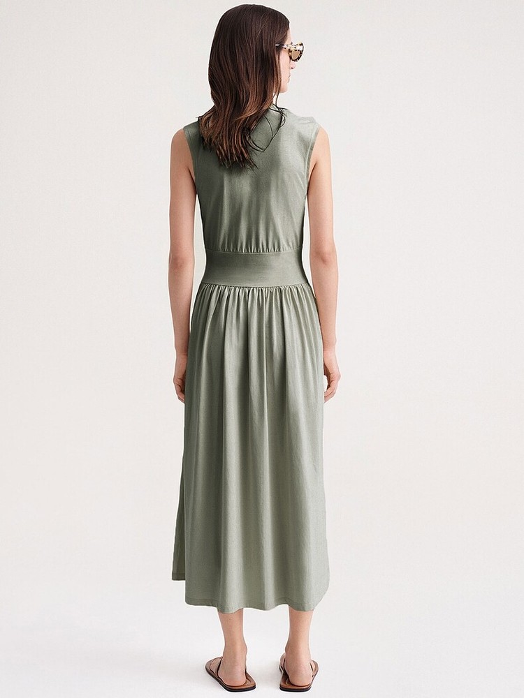 zara black green dress V-neck slip dress bottle green – TOTEME