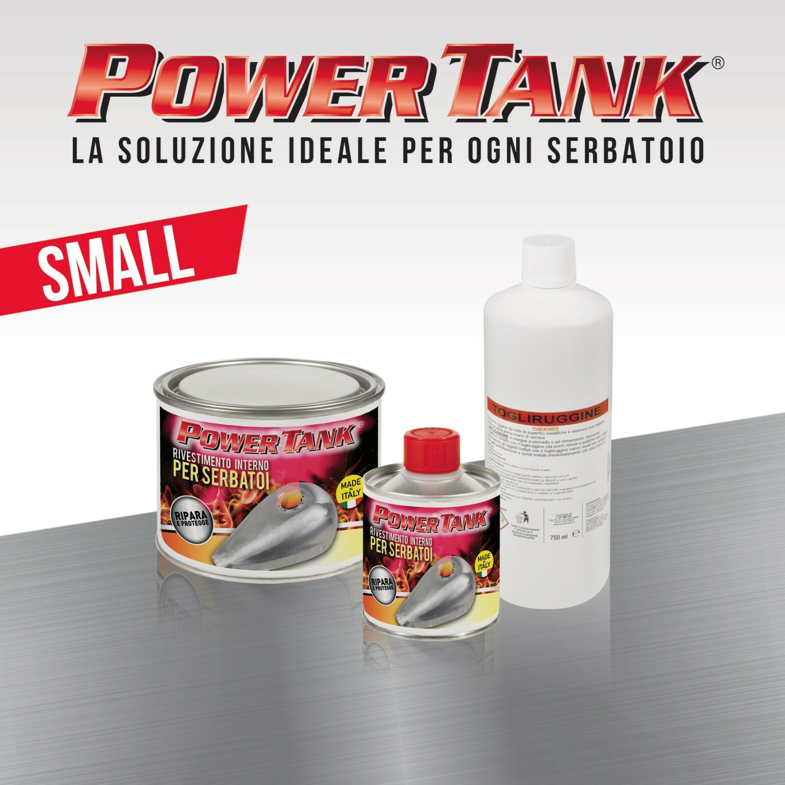 POWER TANK TRATTAMENTO BONIFICA SERBATOIO KIT PICCOLO UNICA ORIGINALE LUX METAL