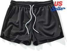 Men's Mesh Running Shorts 3in Quick Dry Gym Athletic Workout with Pockets