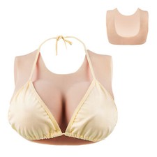 Silicone Realistic Breast Forms Hollow Fake Boobs B-G Cup Crossdresser Cosplay