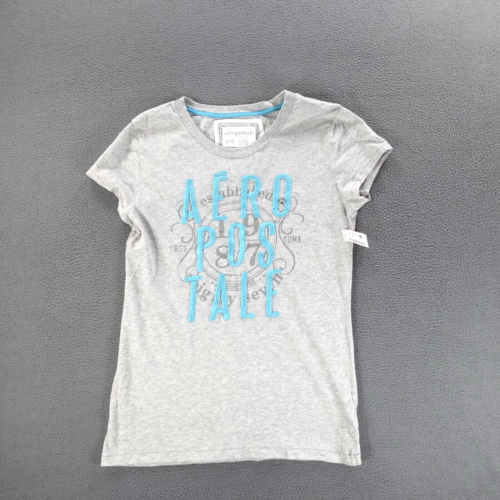 Aeropostale Women's Gray Embroidered Short Sleeve Crew Neck T Shirt Top Size XL - Picture 1 of 18