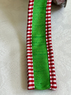 (1 Yard) Mackenzie Childs JOLLY HOLIDAY 1'' Wide Wire RIBBON NEW m22-ja