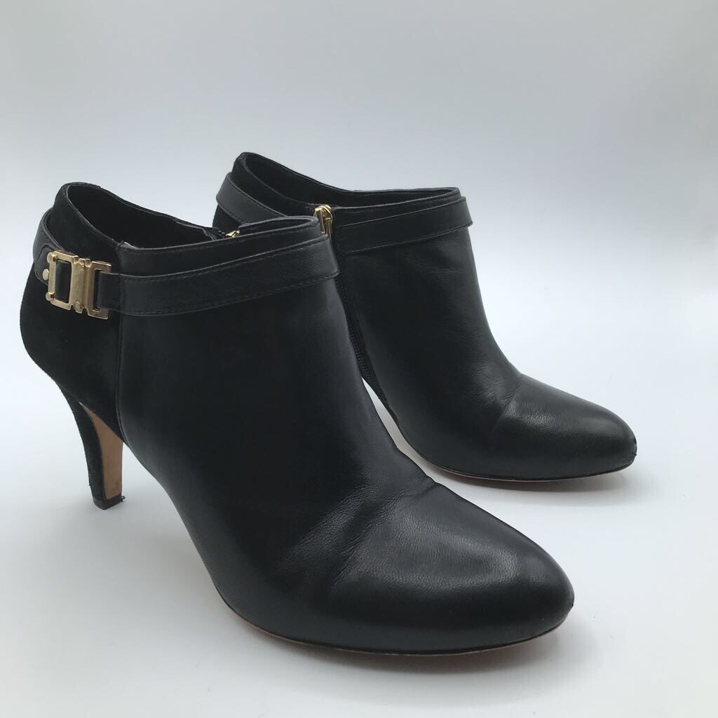 Vince Camuto Womens Vanna Ankle Boots Black Leather Slim Heels