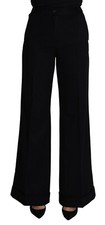 DOLCE & GABBANA Pants Black Cashmere Wide Leg Women Trouser IT38/US4/XS $2300