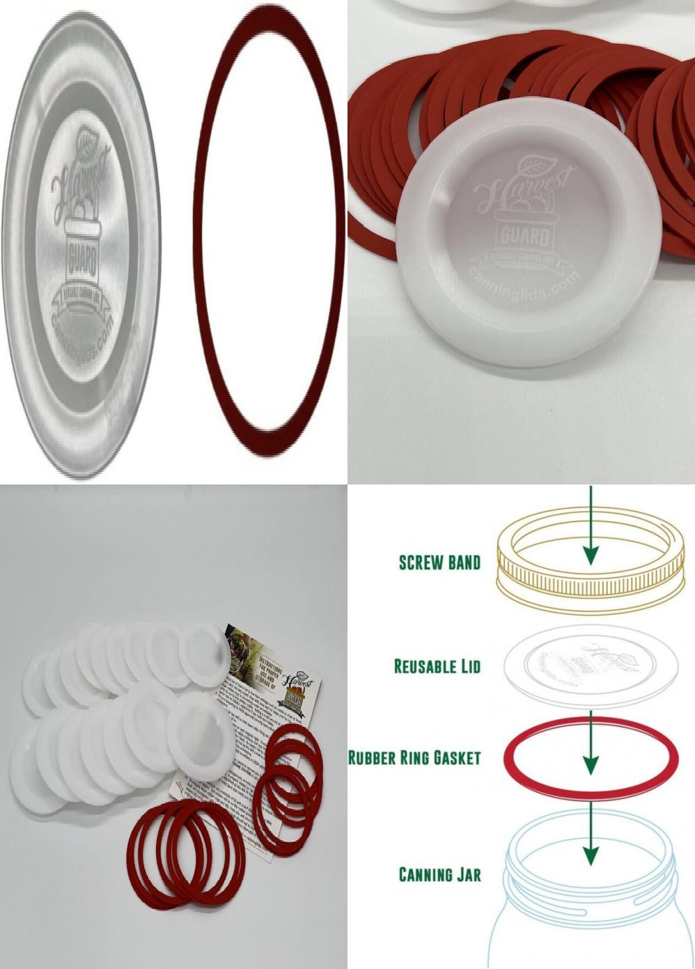 Harvest Guard Reusable Canning Lids 50 Piece Bulk Mix 25 White and