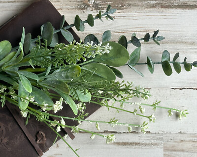 Artificial baby's breath & eucalyptus greenery spray decor
