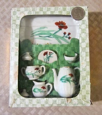 Vintage Miniature Tea Set From China - Original Box - 8 Pieces Including Tray