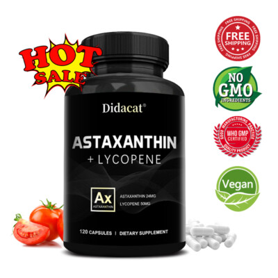 ASTAXANTHIN +LYCOPENE extract Capsules-support Hair,Skin&Nail,Heart,Joint Health