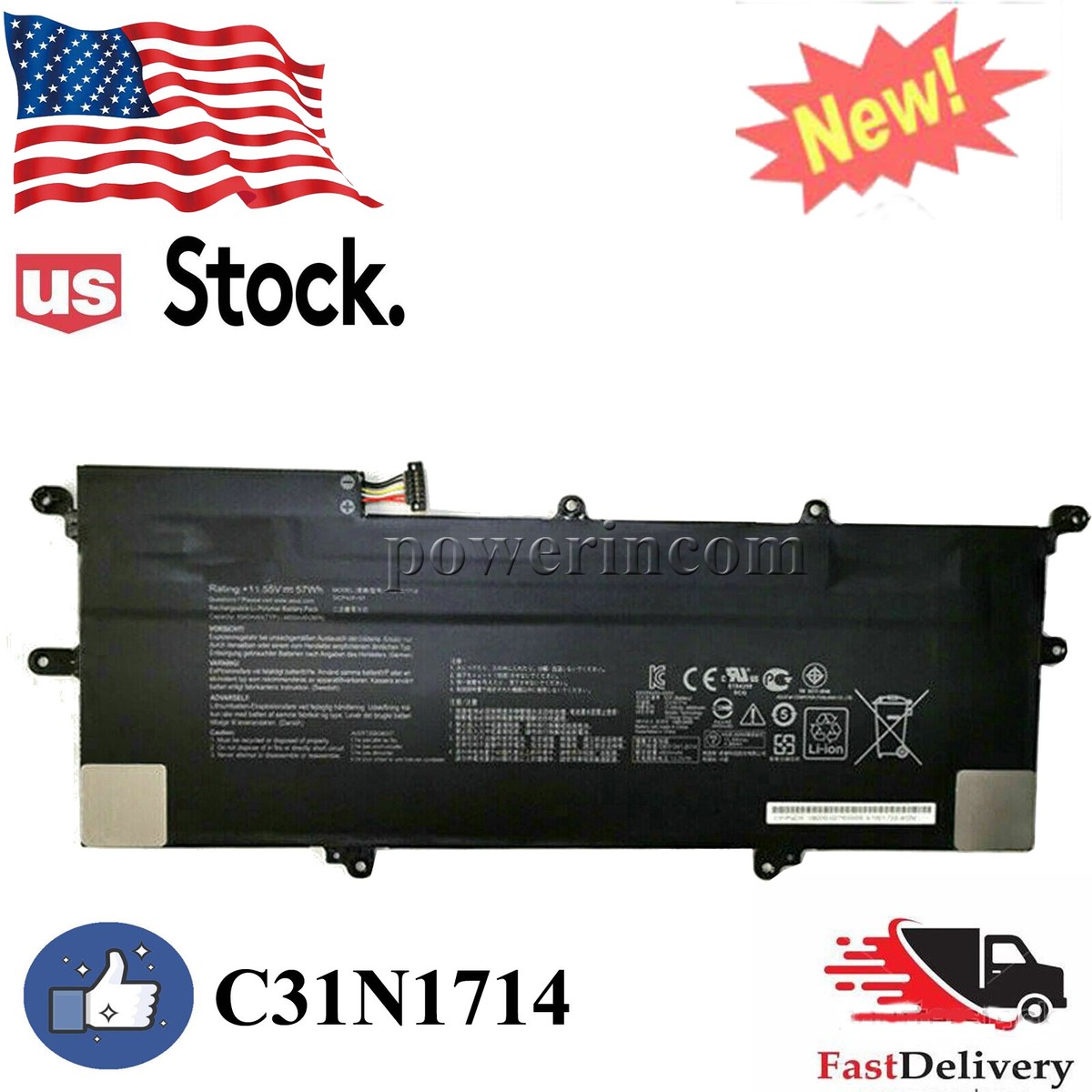 C31N1714 Battery For ASUS ZenBook Flip 14 UX461FA UX461UA UX461UN