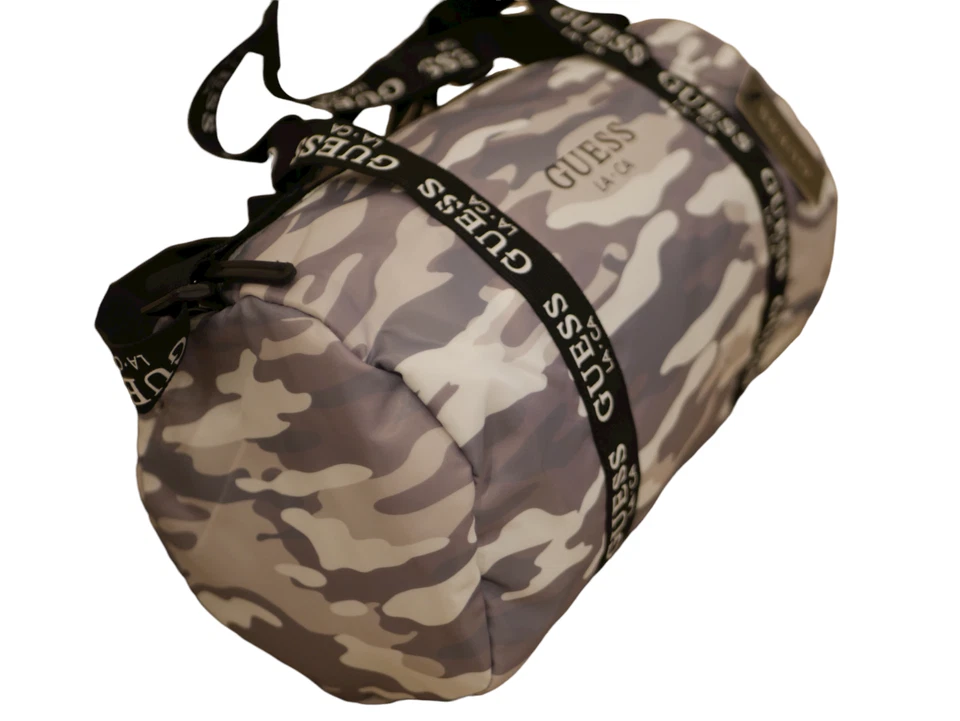 NUEVO WT MUJER ADIVINAR FIN DE SEMANA MINI BOLSA DE LONA GIMNASIO NYLON LILA CAMUFLAJE LOGOTIPO ACENTO Foto 4 de 4