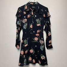 ASOS Floral Dress Ruffle Long Sleeve Size 2