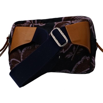 VivienneWestwood B99130 Linen Cowhide Navy Body Bag 30×19×6cm New 