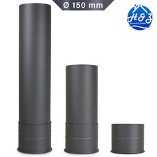 Mandrino a parete doppio per Ø 150 mm con e senza prolunga tubo stufa manicotto a muro