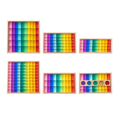 Regenbogen Bausteine Set mit Aufbewahrungskoffer Bausteine für Jungen