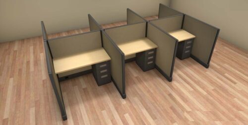 6 Person 4 ft Desks Workstation Sales Office Cubicles Furniture MANY COLORS - Photo 1/7