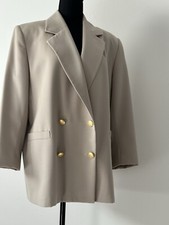 90 s Vintage Beige Women s Blazer Jacket Gold Buttons