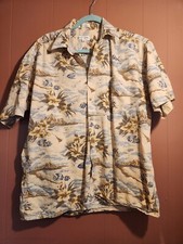 Vintage Men's Pierre Cardin Tropical Print Short Sleeve Button Down Shirt Large