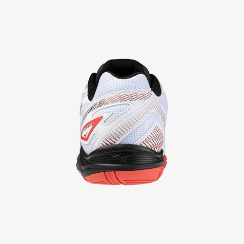 MIZUNO SKY BLASTER 3 BADMINTON SQUASH VOLLEYBALL SHOES - WHITE/BLACK/CAYENNE - Picture 3 of 5