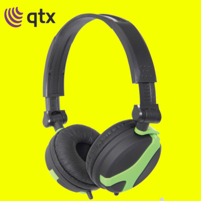 QTX QX40 grün Stereo OFC Leder gepolsterte faltbare Kopfhörer 1,5 m 100,635 UK