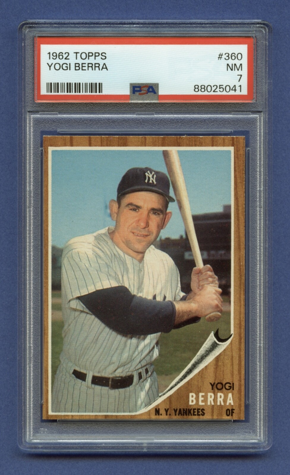 1962 YOGI BERRA TOPPS PSA 7 NM HOF NEW YORK YANKEES RAZOR SHARP YOGI! (#360) RZC