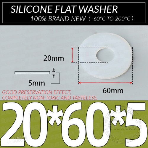 1MM - 5MM THICK WHITE SILICONE HIGH TEMP FLAT RING RUBBER WASHER SEAL GASKETS - Picture 230 of 255