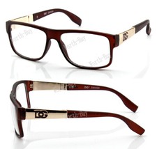 New WB Womens Square Clear Lens Frame Eye Glasses Fashion Designer Brown Nerd