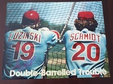 GREG LUZINSKI MIKE SCHMIDT PHILADELPHIA PHILLIES AUTOGRAPHED SIGNED 11X14 