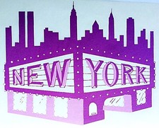 Original Vintage New York Skyline Iron On Transfer Radio City Music Hall