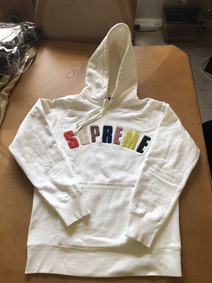 Supreme Chenille Arc Logo Hooded Sweatshirt Medium