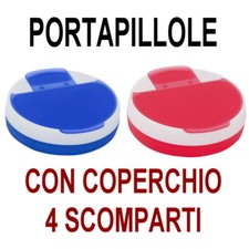 PORTA PILLOLE Pasticche PASTIGLIE 4 SCOMPARTI Giornaliero SETTIMANALE Medicine !