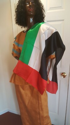 100% Silk Designer United Arab Emirate Flag Scarf.