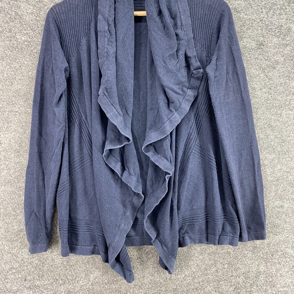 Cárdigan Theory Mujer P Petite Azul Algodón Frente Abierto Manga Larga Informal Sólido Foto 4 de 4