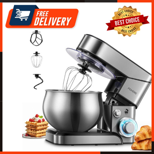 Stand Mixer 5.8 QT Stainless Steel Mixer With Dough Hook Mixing Beater Wire Whip