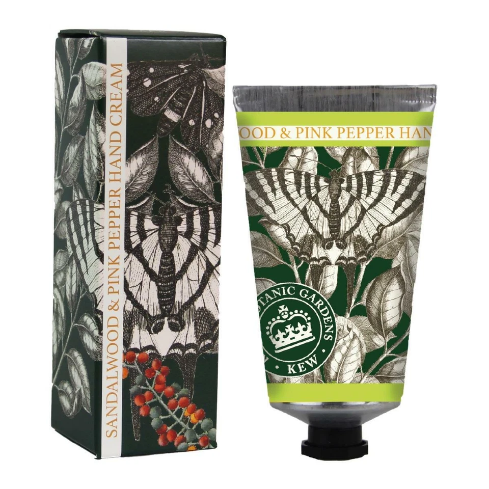 Kew Gardens Sandalwood & Pink Pepper Scented Shea Butter Hand Moisturising Cream