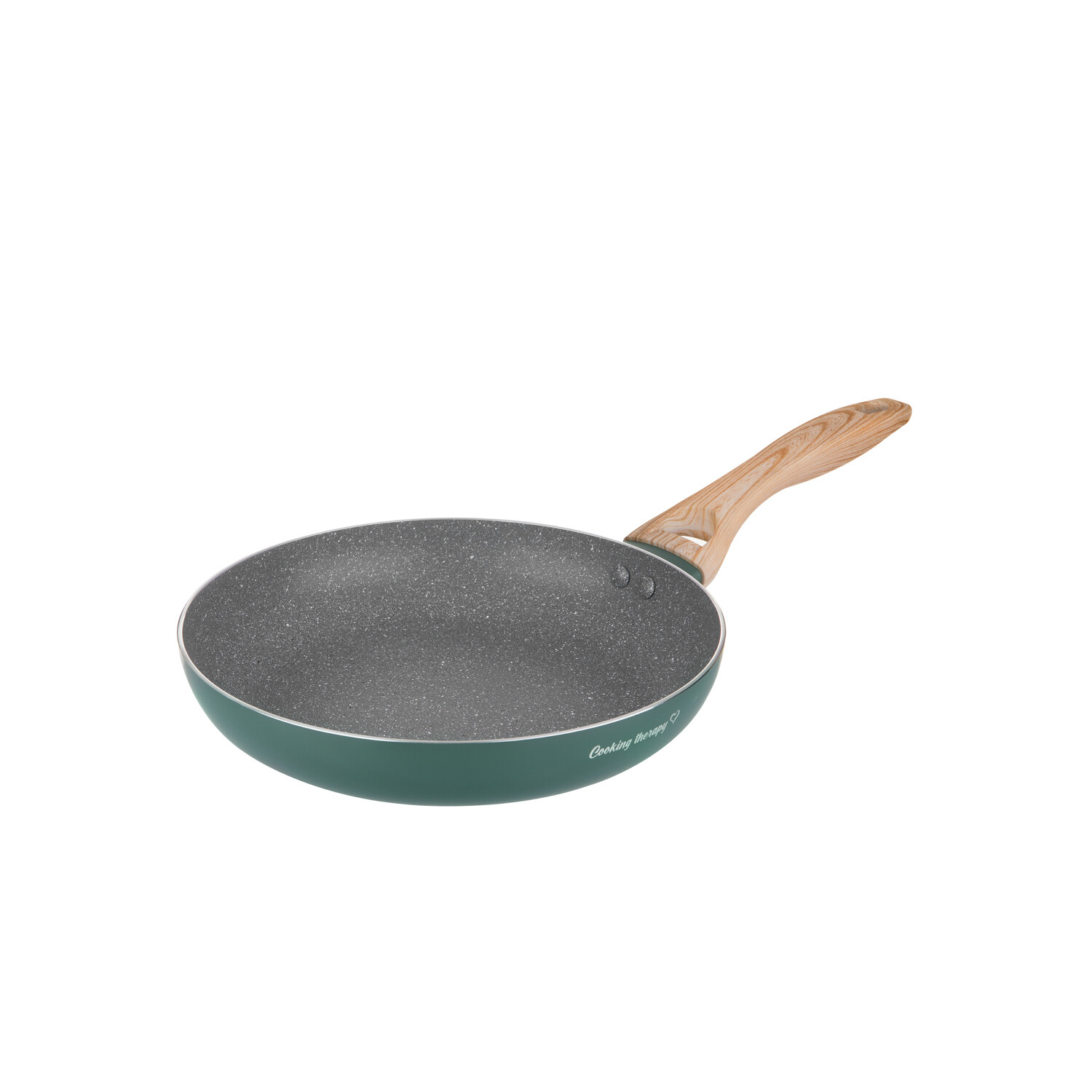 Padella 24 cm scritta Cooking Therapy verde
