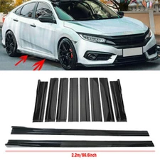 86.6''/2.2m Side Skirts Rocker Panel Lip Splitter For Dodge Charger RT SRT SXT