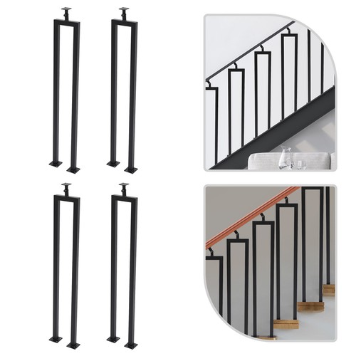 4pcs U-Shaped Stair Handrail 36inch Metal Handrail Decorative Railing ...