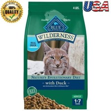 Grain-Free Dry Cat Food Duck Natural High-Protein Adult Cats Health 4-lb. Bag