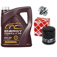 MotoröL Set 5W30 5 Liter + ÖLfilter + ÖLablassschraube FüR Toyota Auris RAV 4