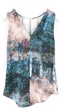 T-shirt Calvin Klein stampata collo bar donna piccola fantasia smanicata