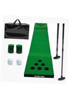 Premium Golf Pong Game Set Includes Carry Bag, Putting Mat, 2 Green/Black