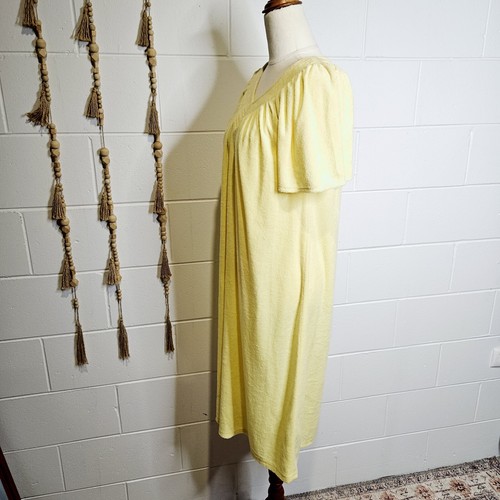 Eclipse Sydney Vintage Yellow Terrycloth Dress Size M/L Pool Beach Cover-up 70s - Picture 8 of 11