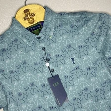 William Murray Golf Polo Shirt Small Rare Blue Cigars Dogs Drinks Scotch NWT A2