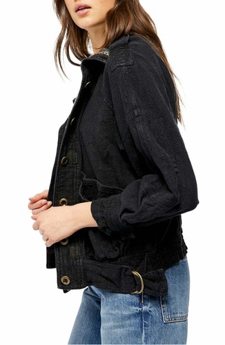People Jayde Safari Black Bomber Jacket 