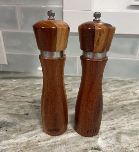 Axiom Creations Acacia Wood Salt And Pepper Grinders