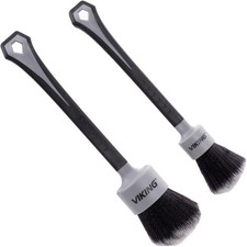 Car Detailing Brush Set Super-Soft Bristles Interior Cleaning Kit Grey