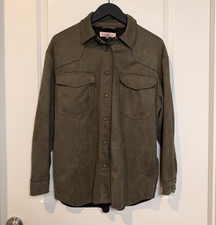 Philosophy Republic Clothing Women's Green Shacket Button Front Lined Pockets S