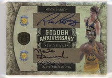 2010-11 Panini Gold Standard 10/50 Nate Thurmond Rick Barry #15 Auto HOF 2d0