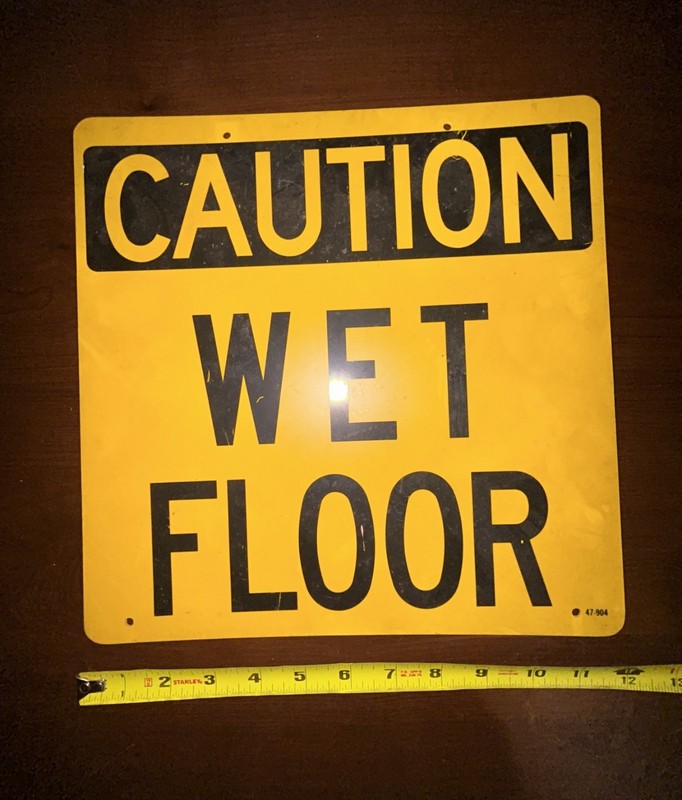 Caution Wet Floor Safety Sign Yellow/Black Yellow Safety Sign - MPN 47-904